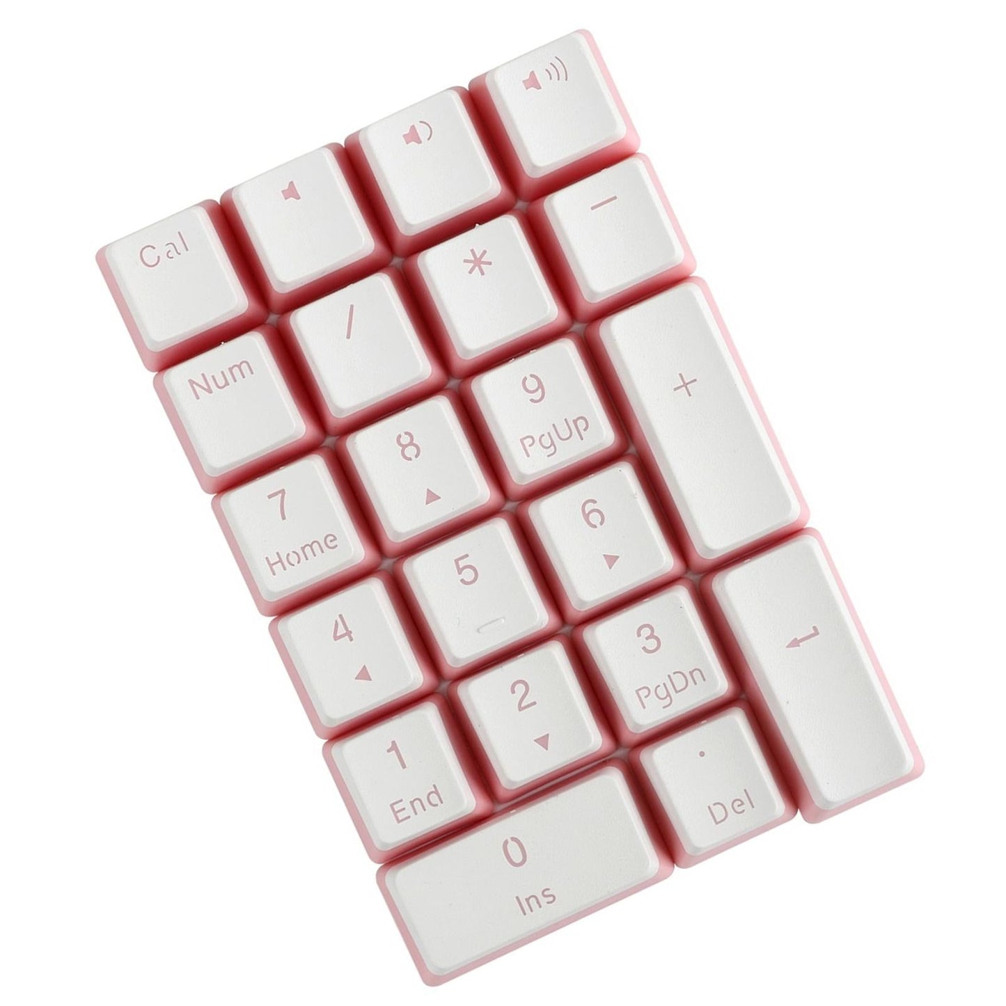 Mechanical Keyboard Numeric Keycaps Layout Dustproof Waterproof Office 21Key for OEM  Pink