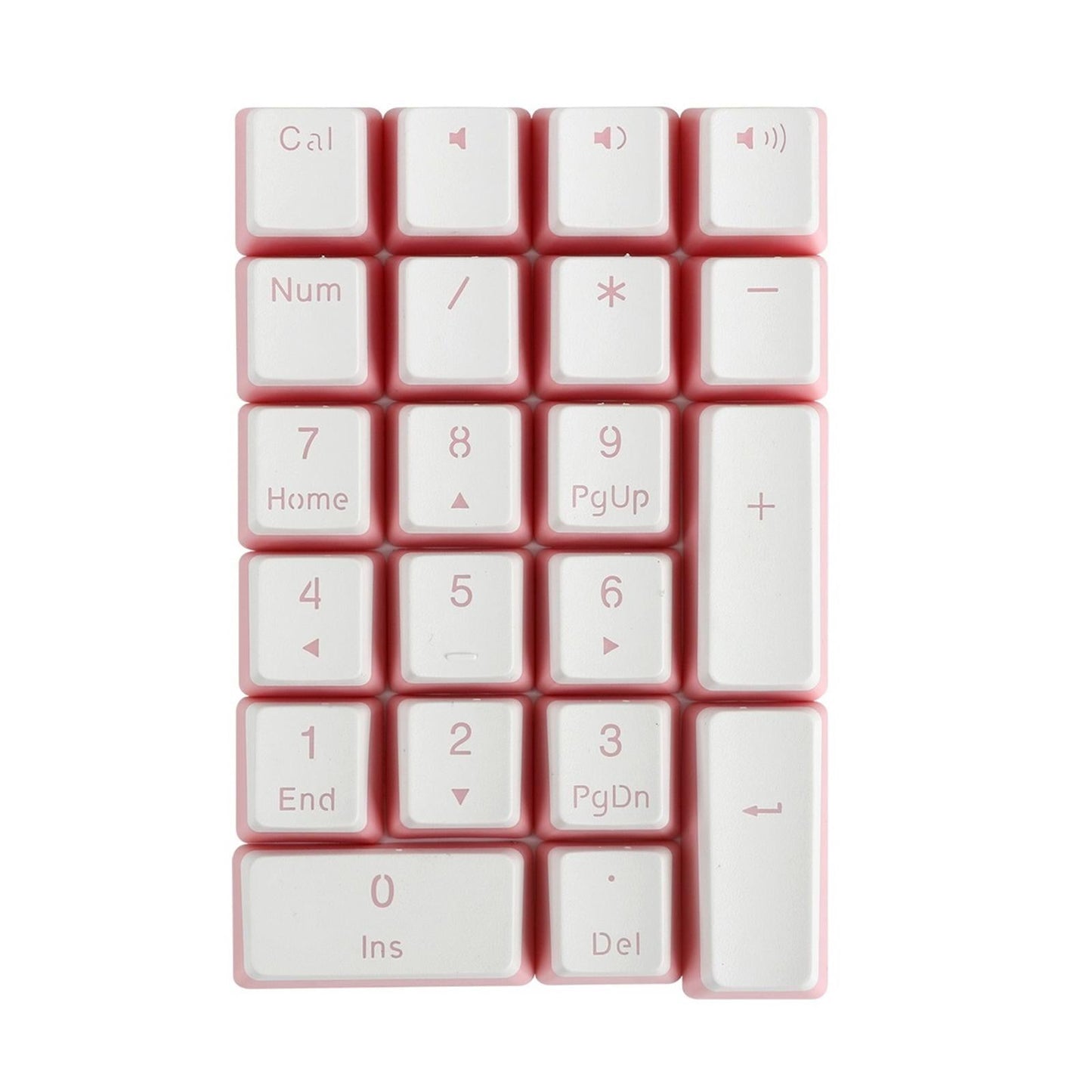 Mechanical Keyboard Numeric Keycaps Layout Dustproof Waterproof Office 21Key for OEM  Pink