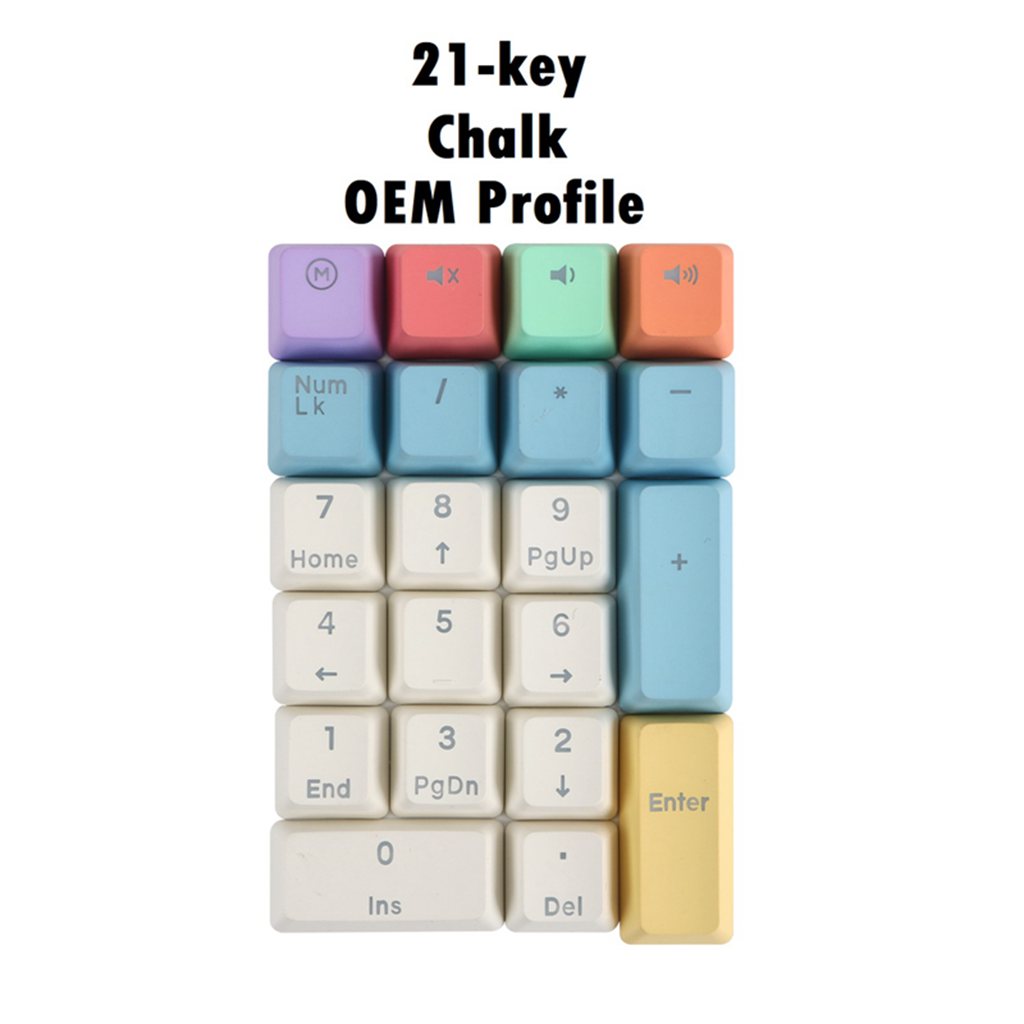 Mechanical Keyboard Numeric Keycaps Layout Dustproof Waterproof Office 21Key for OEM  Colorful Blue