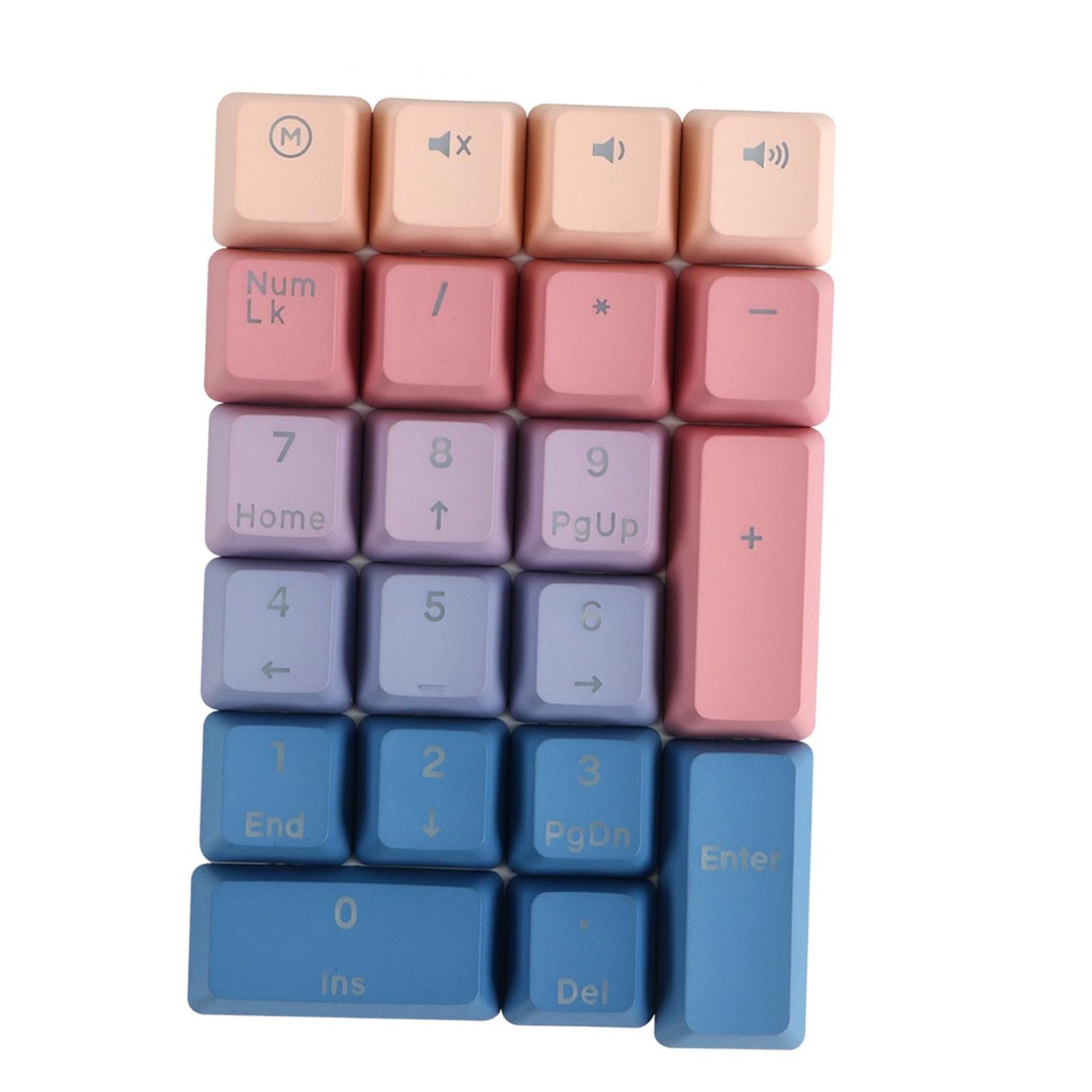 Mechanical Keyboard Numeric Keycaps Layout Dustproof Waterproof Office 21Key for OEM  Pink Purple Blue