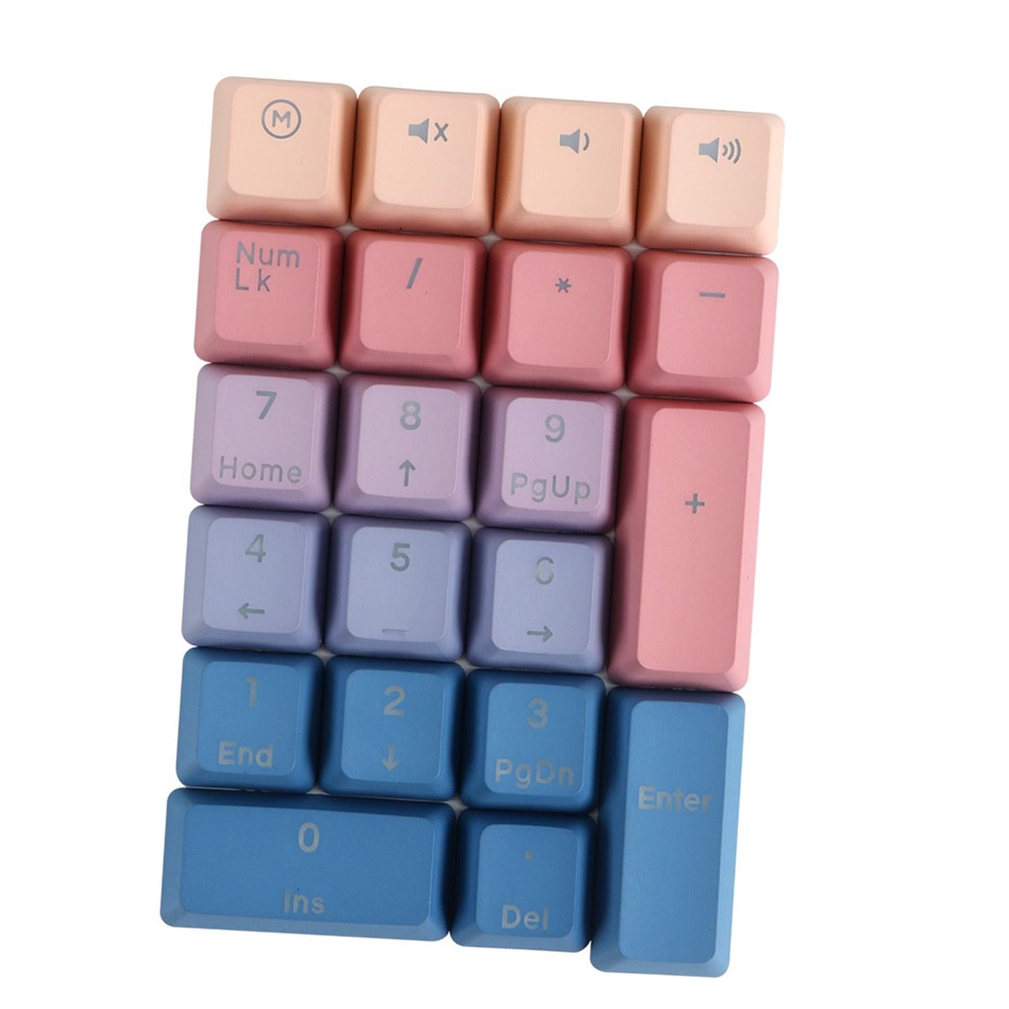 Mechanical Keyboard Numeric Keycaps Layout Dustproof Waterproof Office 21Key for OEM  Pink Purple Blue