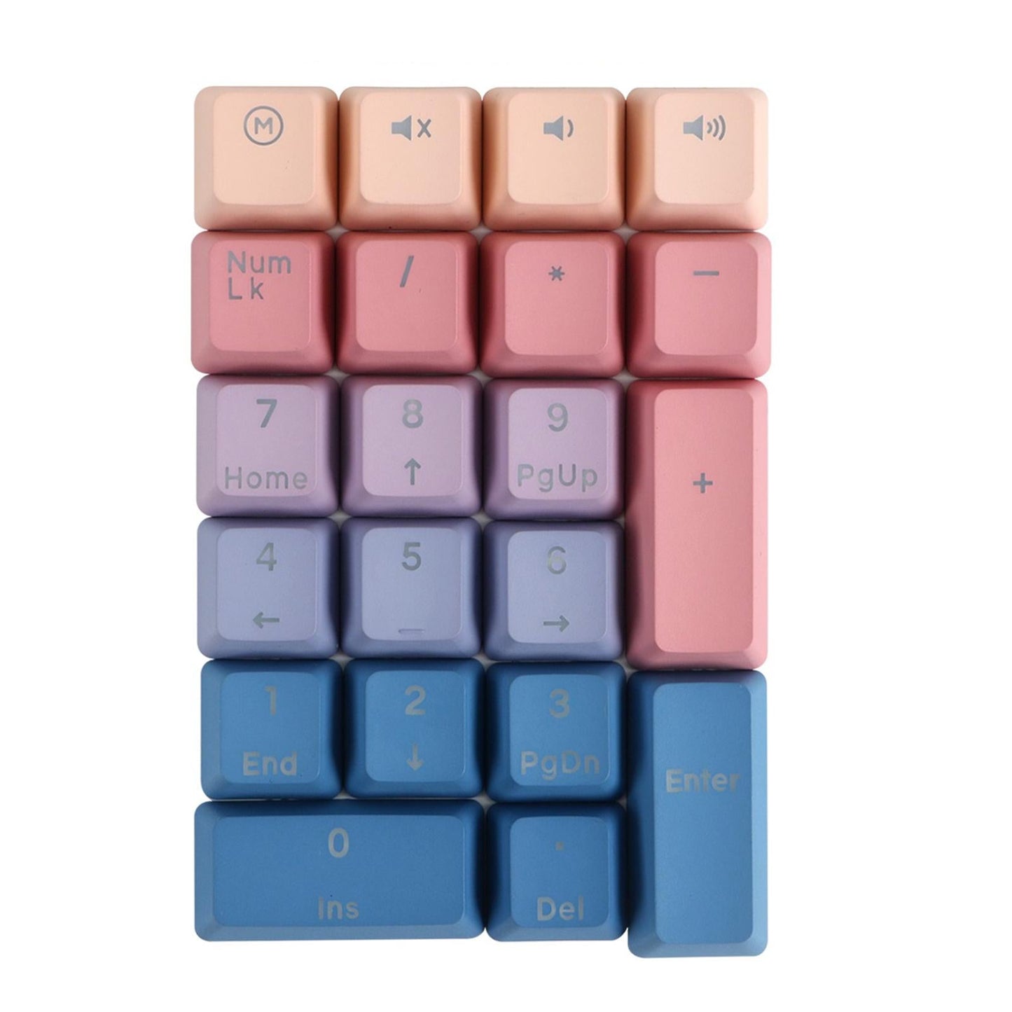 Mechanical Keyboard Numeric Keycaps Layout Dustproof Waterproof Office 21Key for OEM  Pink Purple Blue