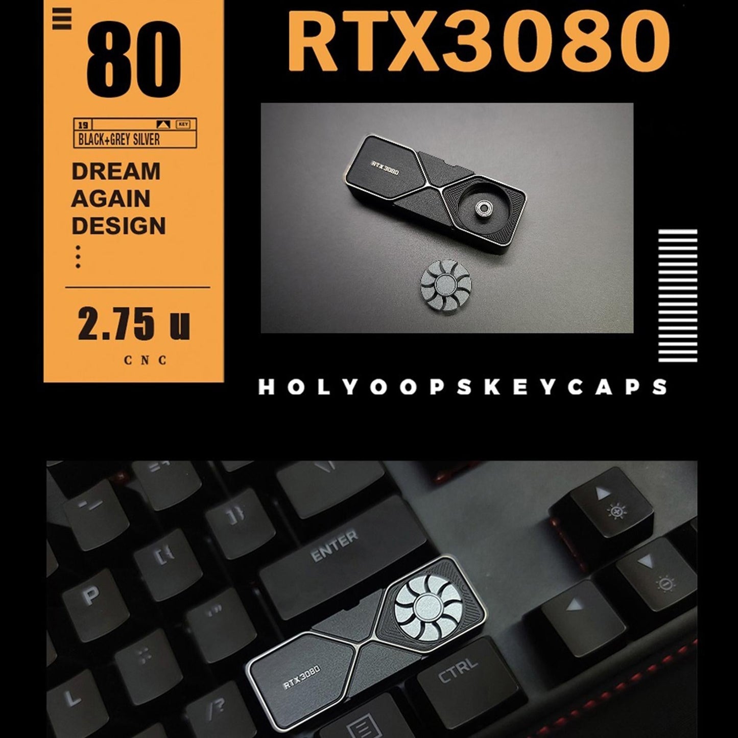 Keyboard RTX3080 Keycap 2.75U Right Key Machinery Solid Keystrokes