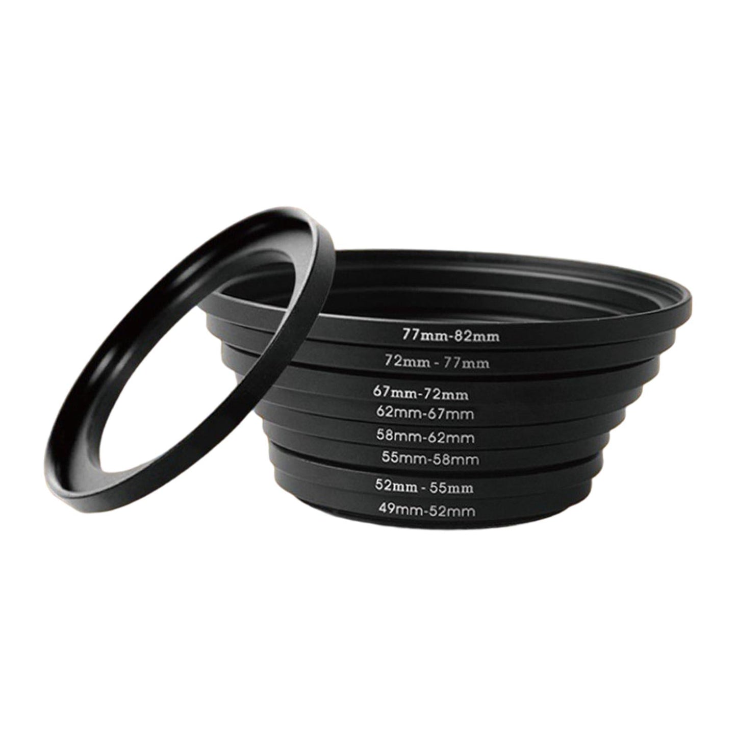 8 Pieces Stepping Down Rings Lens Adapter Filter Set Easy Install Durable