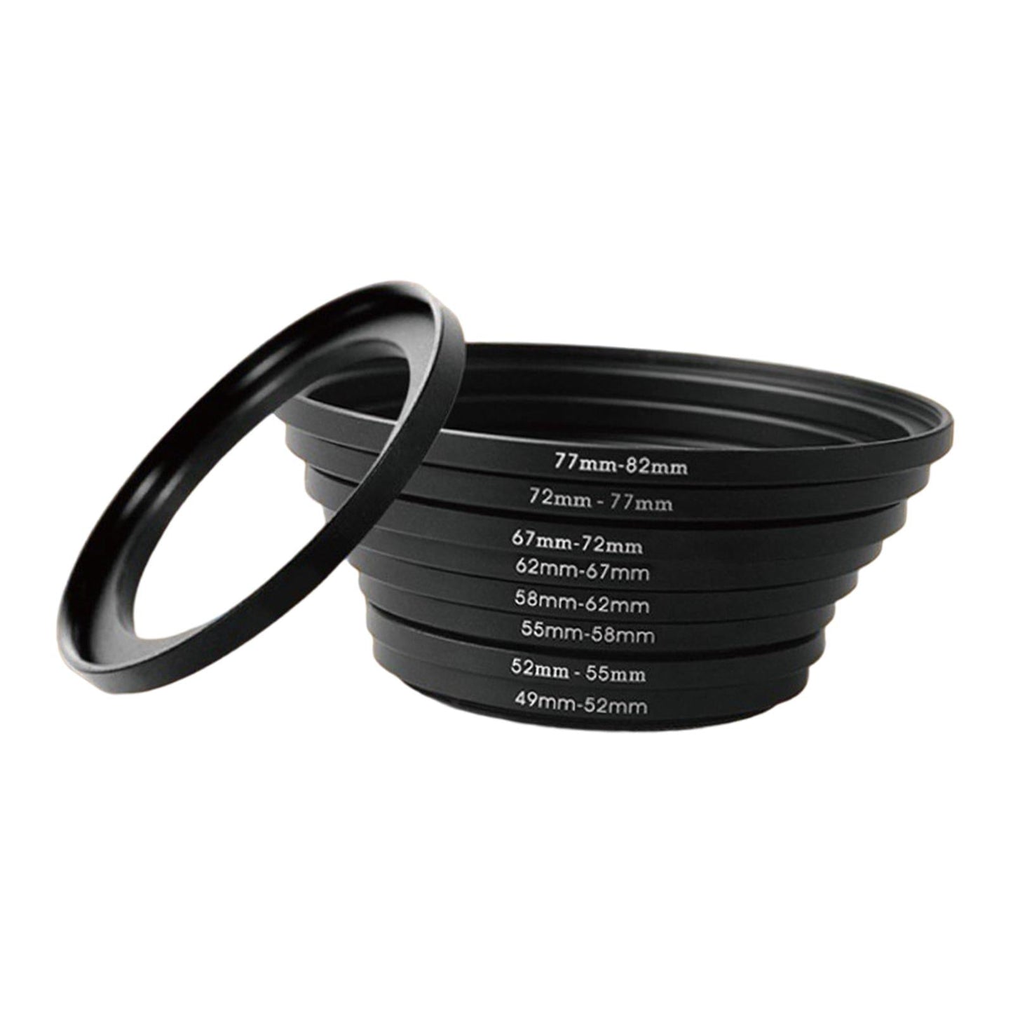 8 Pieces Stepping Down Rings Lens Adapter Filter Set Easy Install Durable