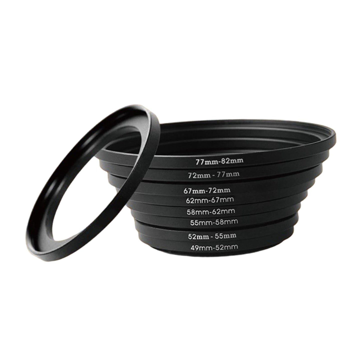 8 Pieces Stepping Down Rings Lens Adapter Filter Set Easy Install Durable