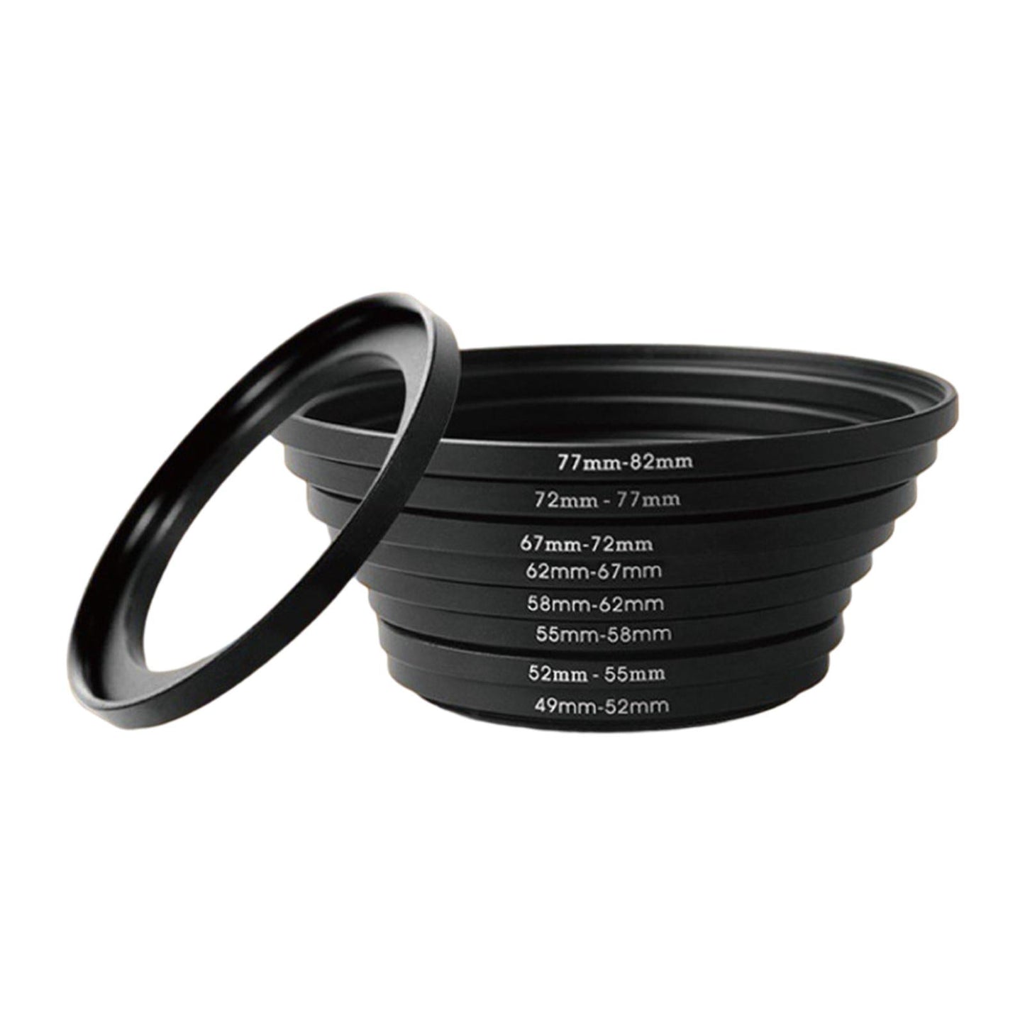 8 Pieces Stepping Down Rings Lens Adapter Filter Set Easy Install Durable