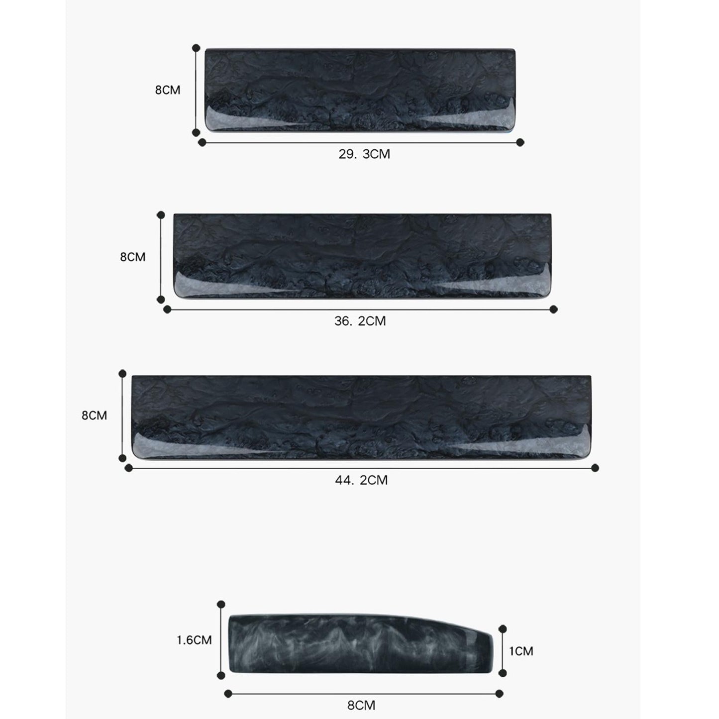 Resin Wrist Rest Pad Non Slip for Gamers Release Wrist Pain  Blue Small