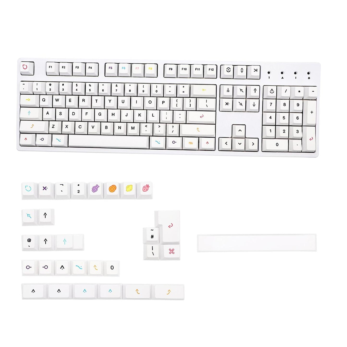 PBT 134 Keys Fruit simple theme Keycaps Kit for Cherry MX Comfortable