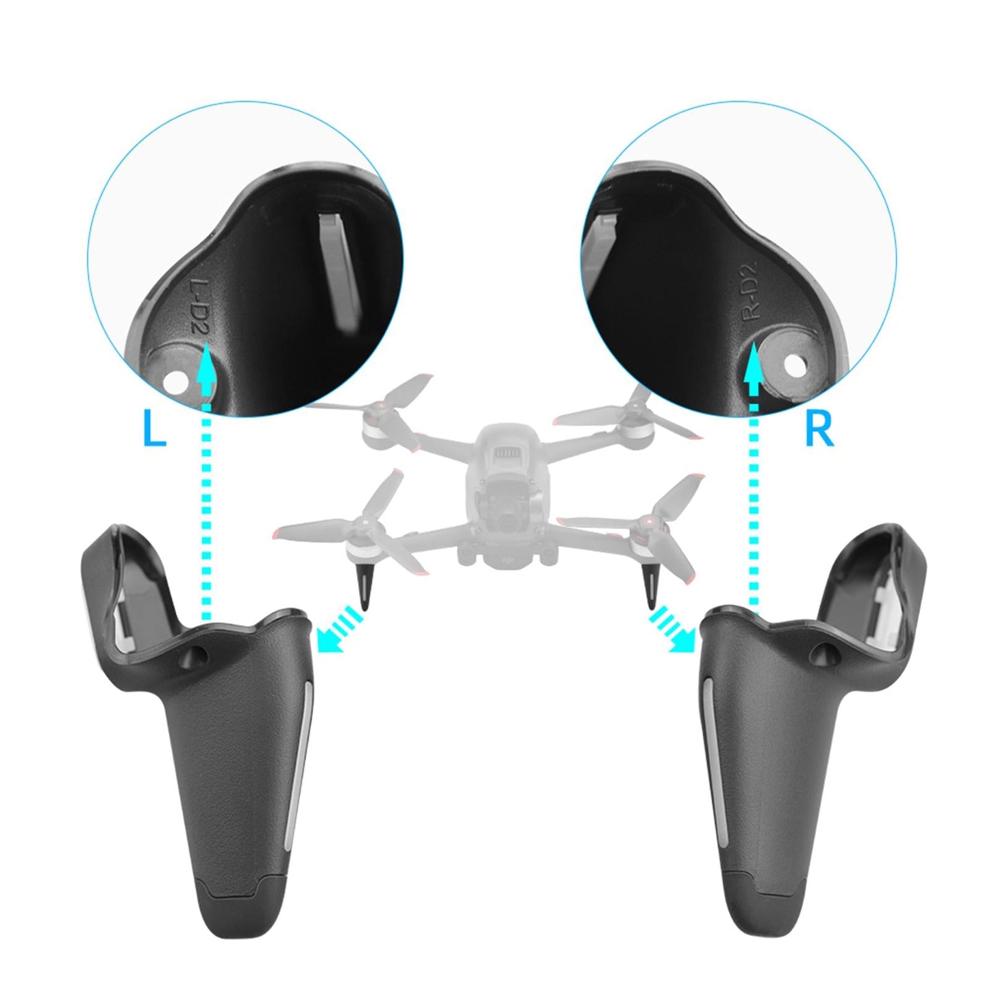 Left/Right Front Tripod Landing Gear for FPV Combo Drone Left Right Front