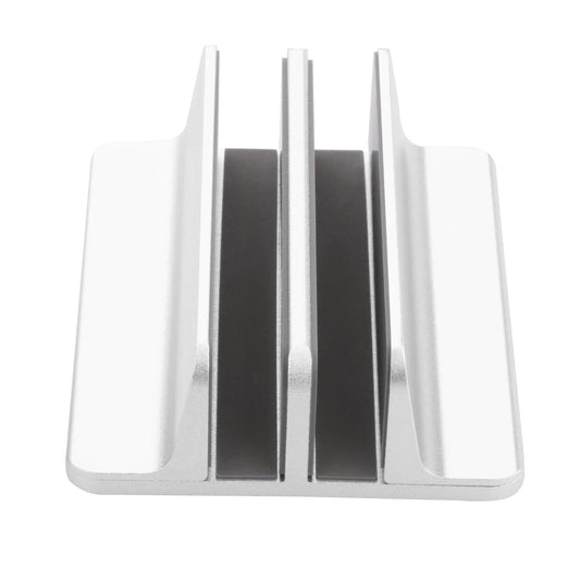 Adjustable Vertical Laptop Stand 2 Slots Desktop Accessories Well-Organized Silver