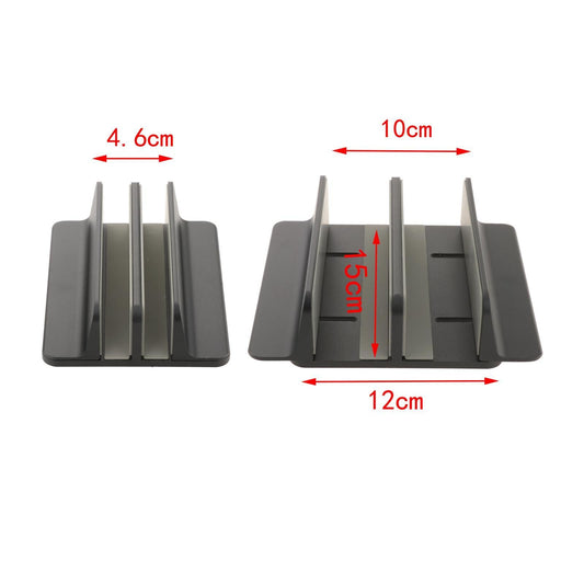 Adjustable Vertical Laptop Stand 2 Slots Desktop Accessories Well-Organized Black