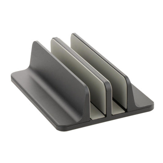 Adjustable Vertical Laptop Stand 2 Slots Desktop Accessories Well-Organized Black