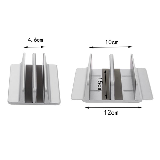 Adjustable Vertical Laptop Stand 2 Slots Desktop Accessories Well-Organized Grey