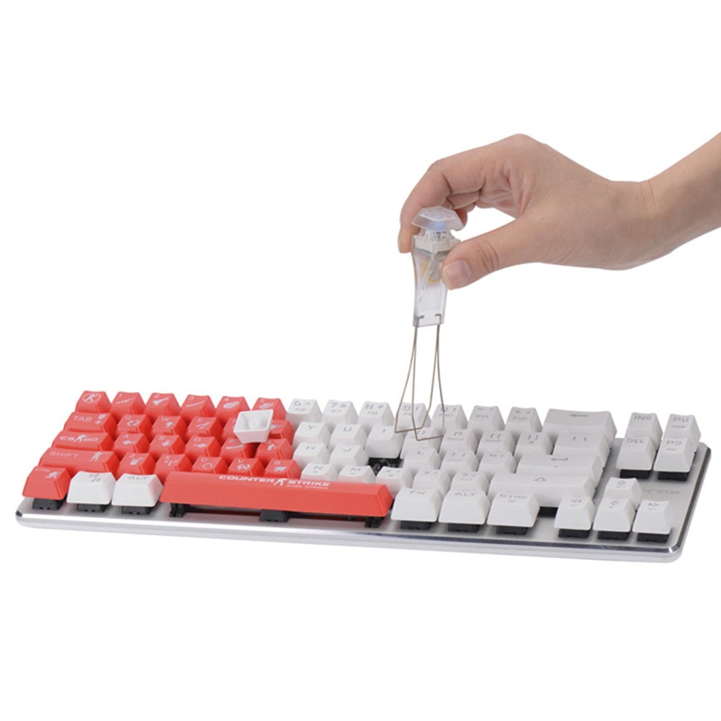 2 in 1 Keycaps Puller Switch Removal Tool for Mechanical Keyboard Sky Blue