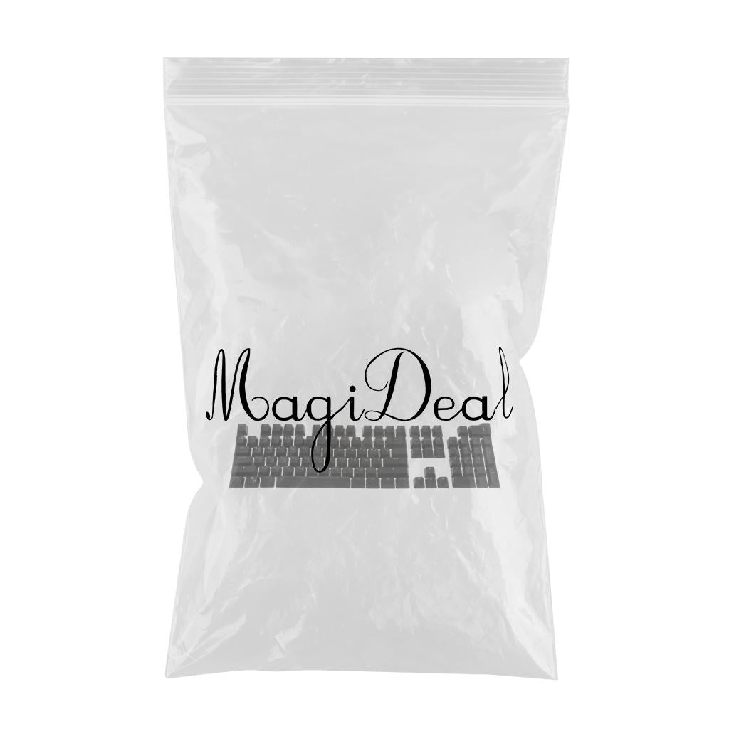 104 Key Caps PBT US Layout Keyset for CHERRY MX Mechanical Gaming Keyboard Russian Black Translucent
