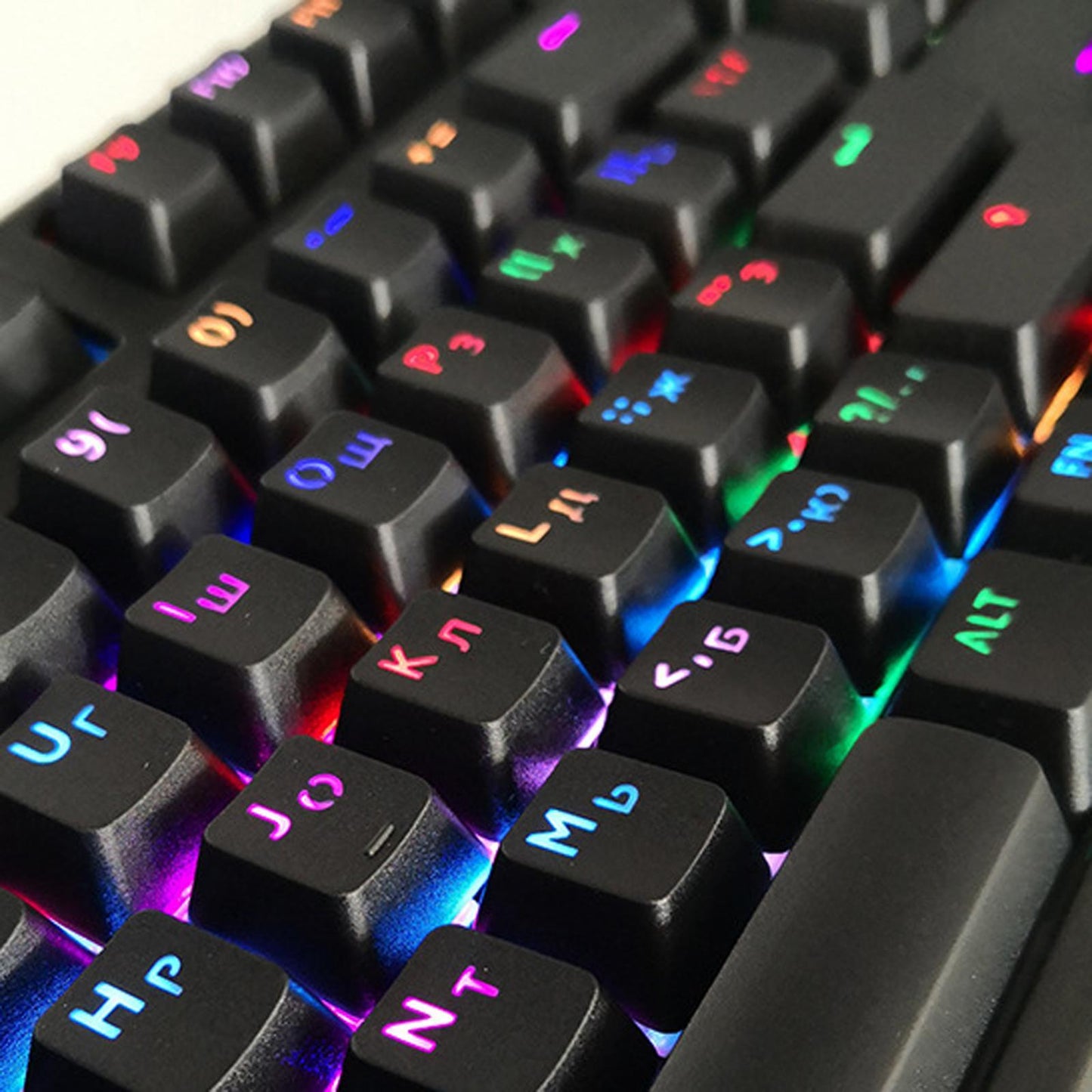 104 Key Caps PBT US Layout Keyset for CHERRY MX Mechanical Gaming Keyboard Russian Black Translucent
