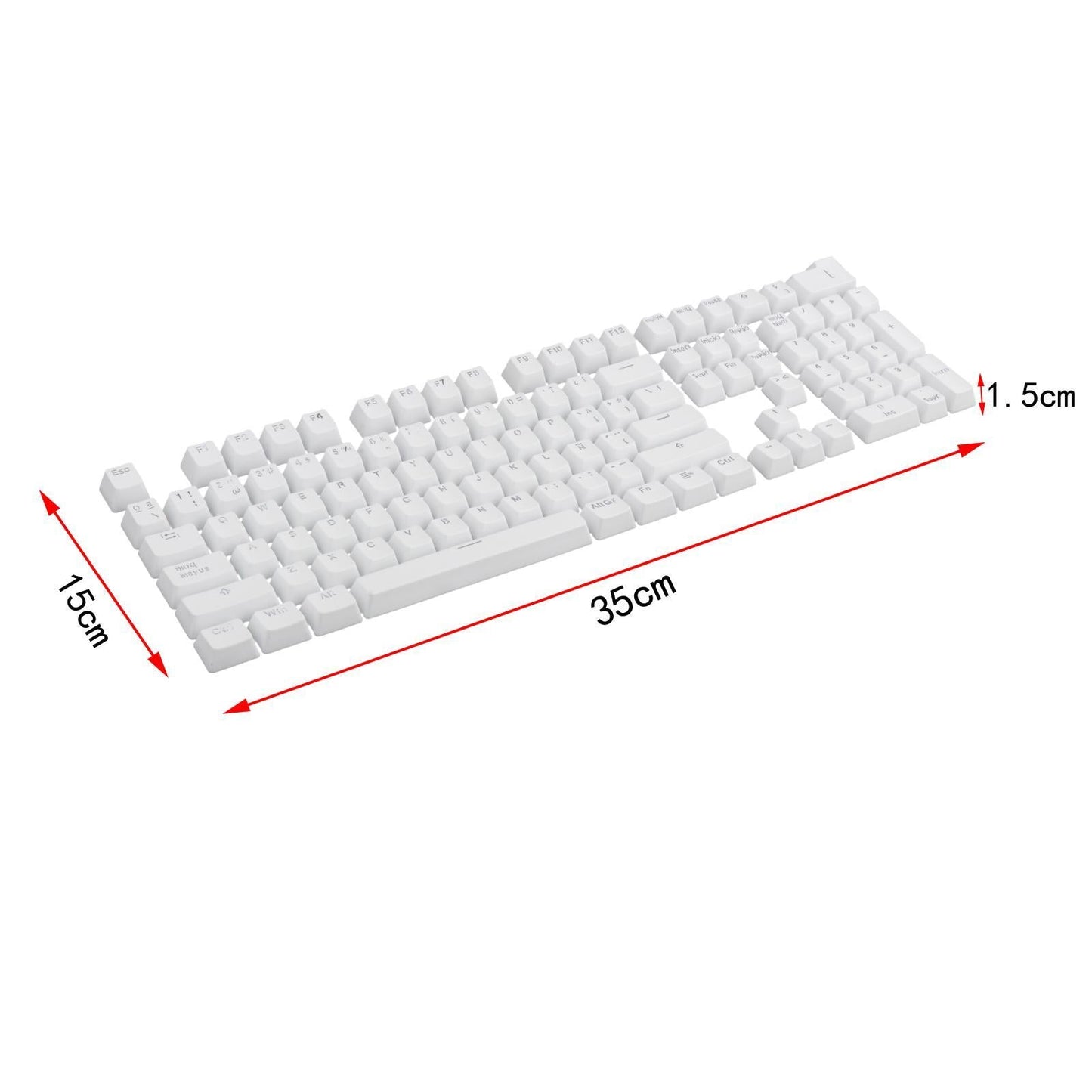 104 Key Caps PBT US Layout Keyset for CHERRY MX Mechanical Gaming Keyboard  Spanish White