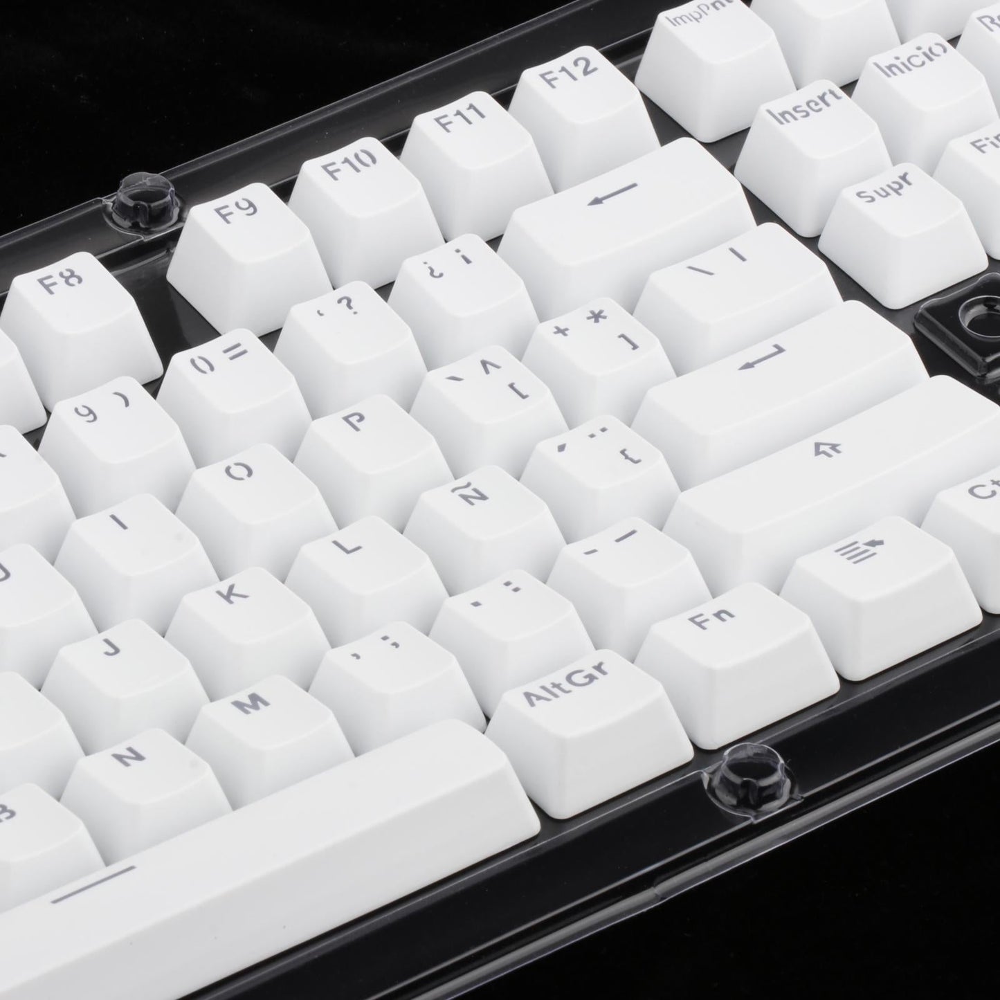 104 Key Caps PBT US Layout Keyset for CHERRY MX Mechanical Gaming Keyboard  Spanish White