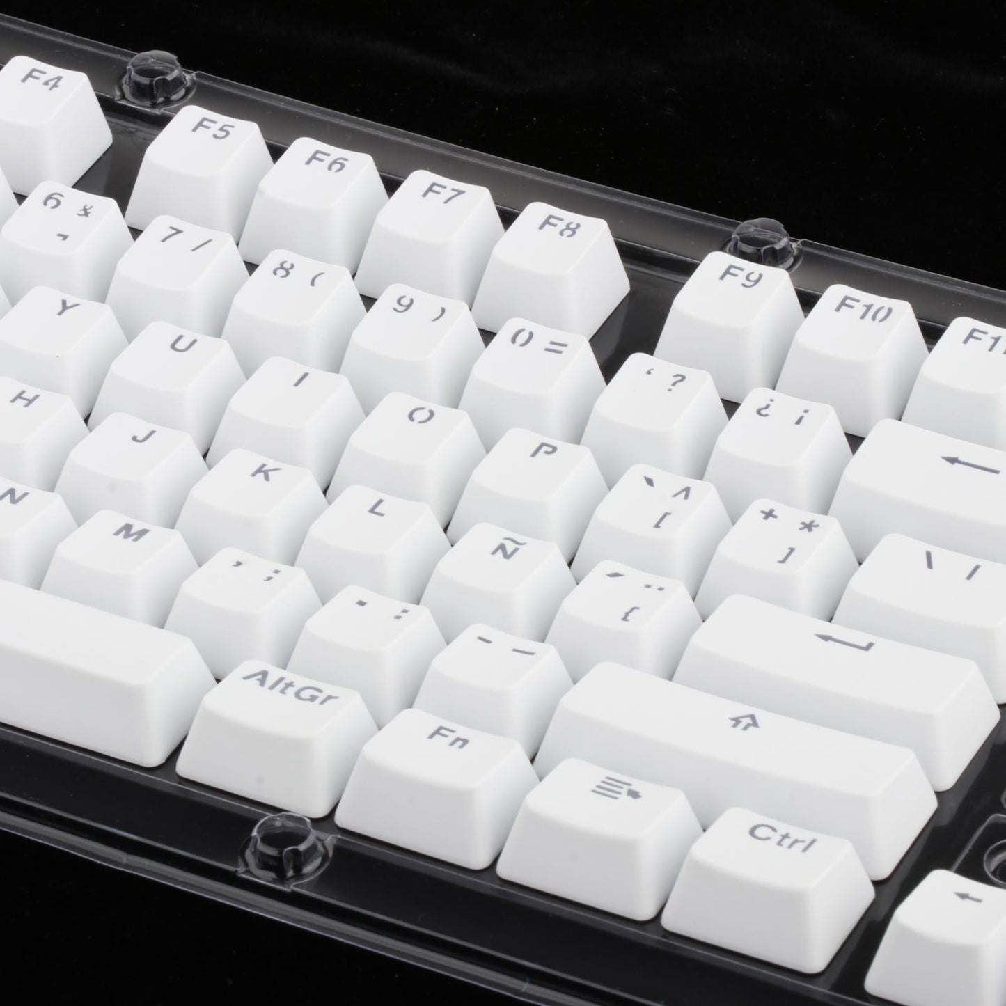104 Key Caps PBT US Layout Keyset for CHERRY MX Mechanical Gaming Keyboard  Spanish White