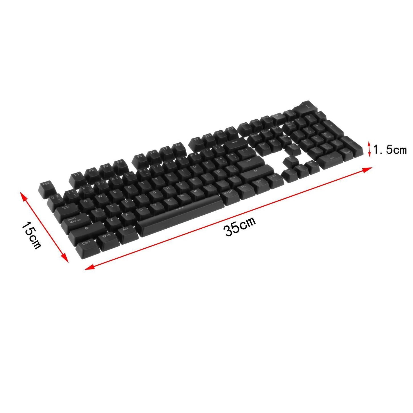 104 Key Caps PBT US Layout Keyset for CHERRY MX Mechanical Gaming Keyboard Korean  Black