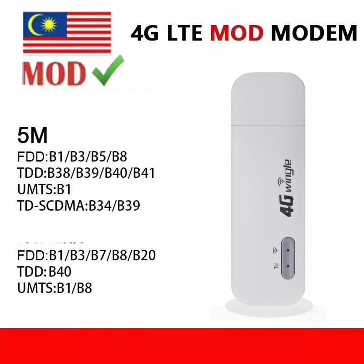 4G WiFi Modem Wireless Hotspot Router Plug and Play 150Mbps USB Dongle