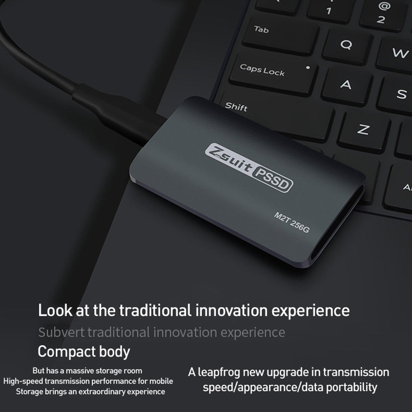Portable Gray SSD Type-C External Solid State Drive for Desktop  128GB