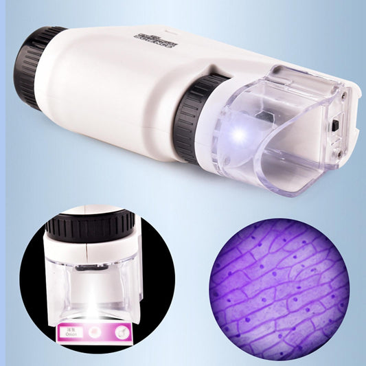 Portable Handheld LED Microscope for Kids Plants Natural Exploration White