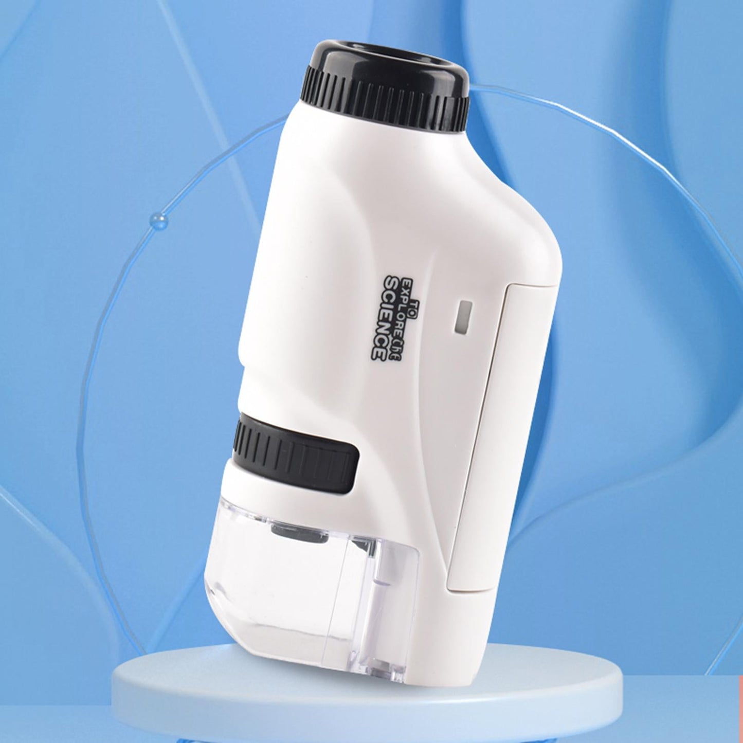 Portable Handheld LED Microscope for Kids Plants Natural Exploration White