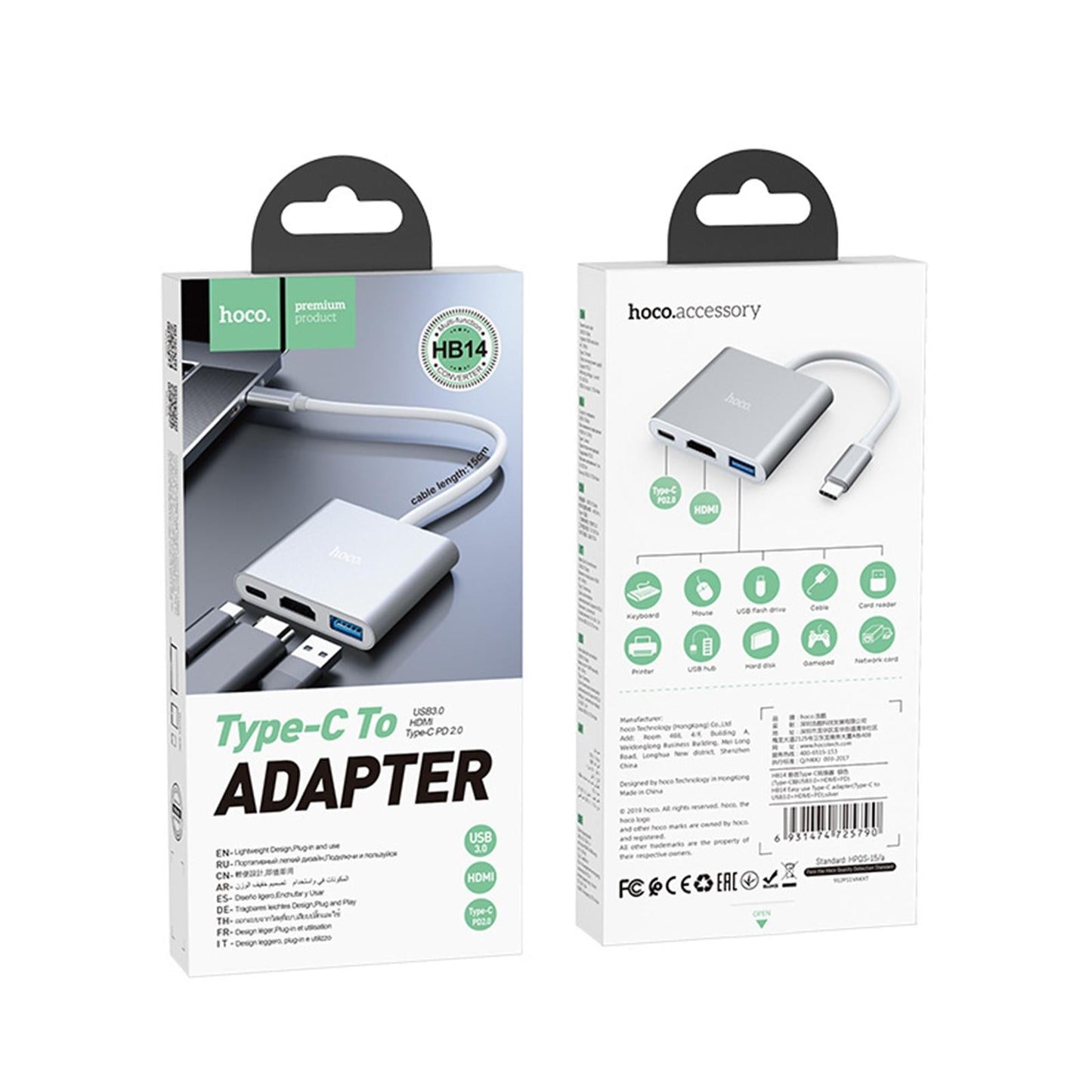 USB Type C to HDMI USB3.0 PD Charging Ports Adapter Converter Hub