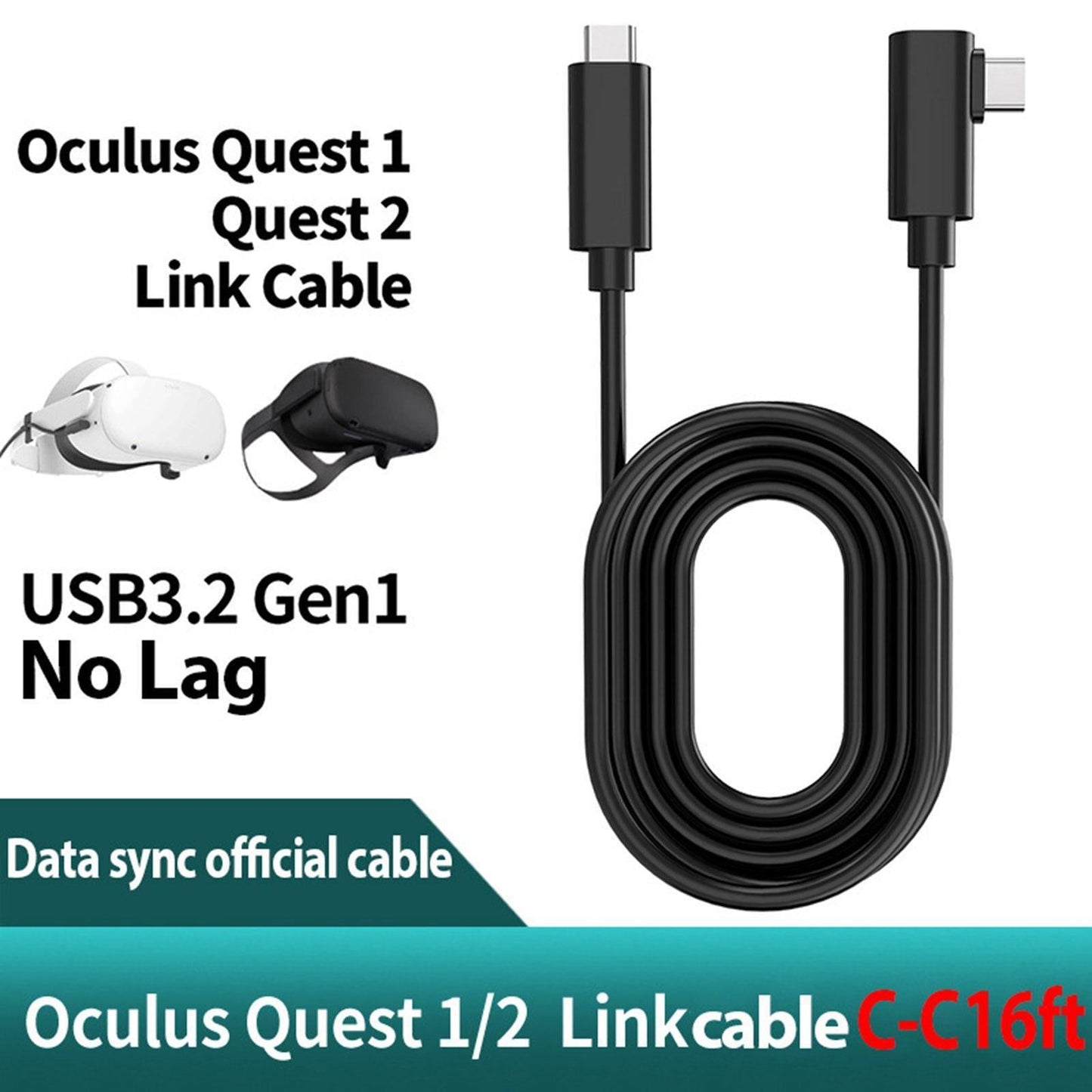 USB C Cable Link Cable USB A to USB C for USB C Devices C to C 4.8m Black