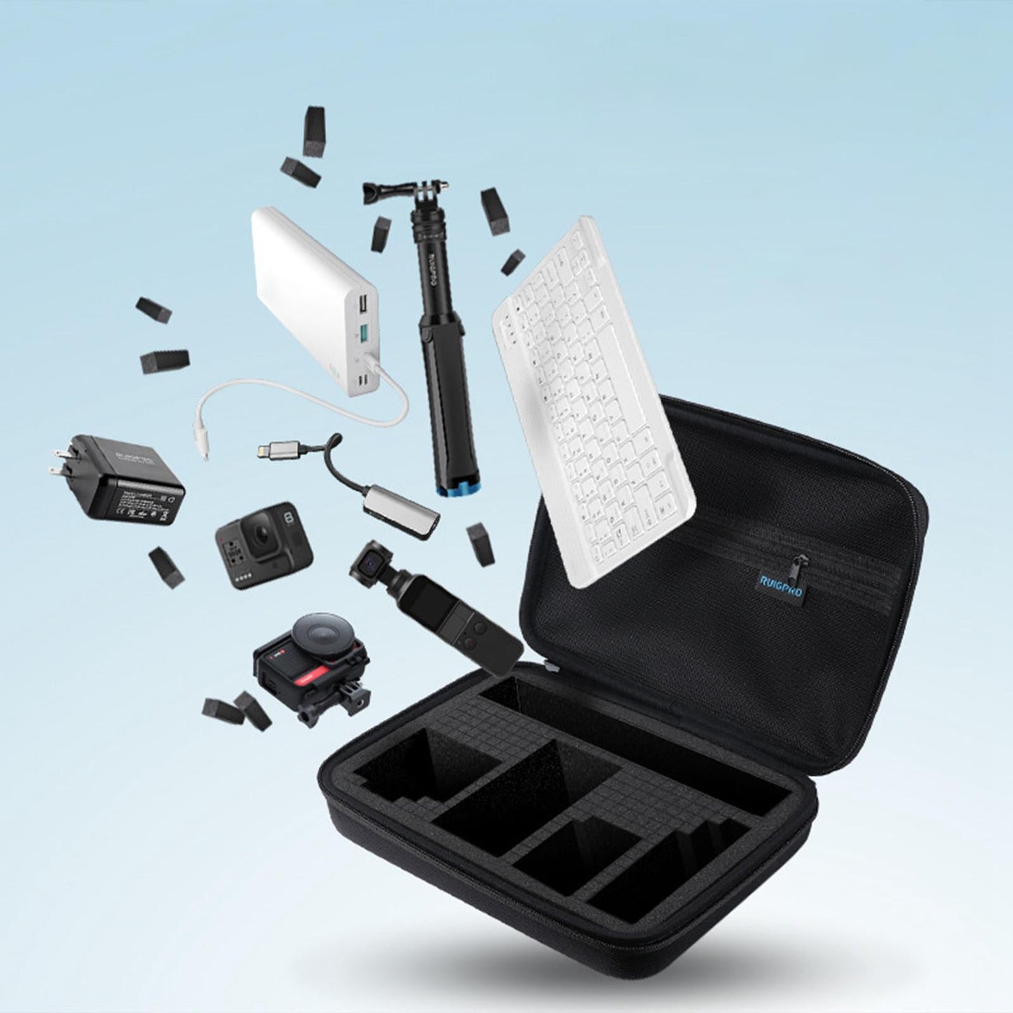 Carrying Case Shock-Proof Portable Travel Bag Action Camera  33.5x22.7x6.3cm