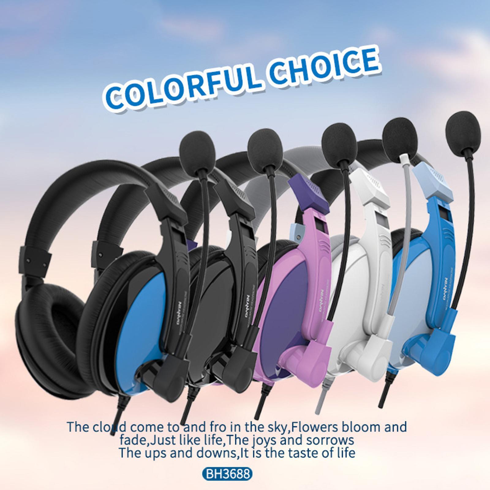 On-Ear Wired 3.5mm Headsets Earphone for Childrens Professional White