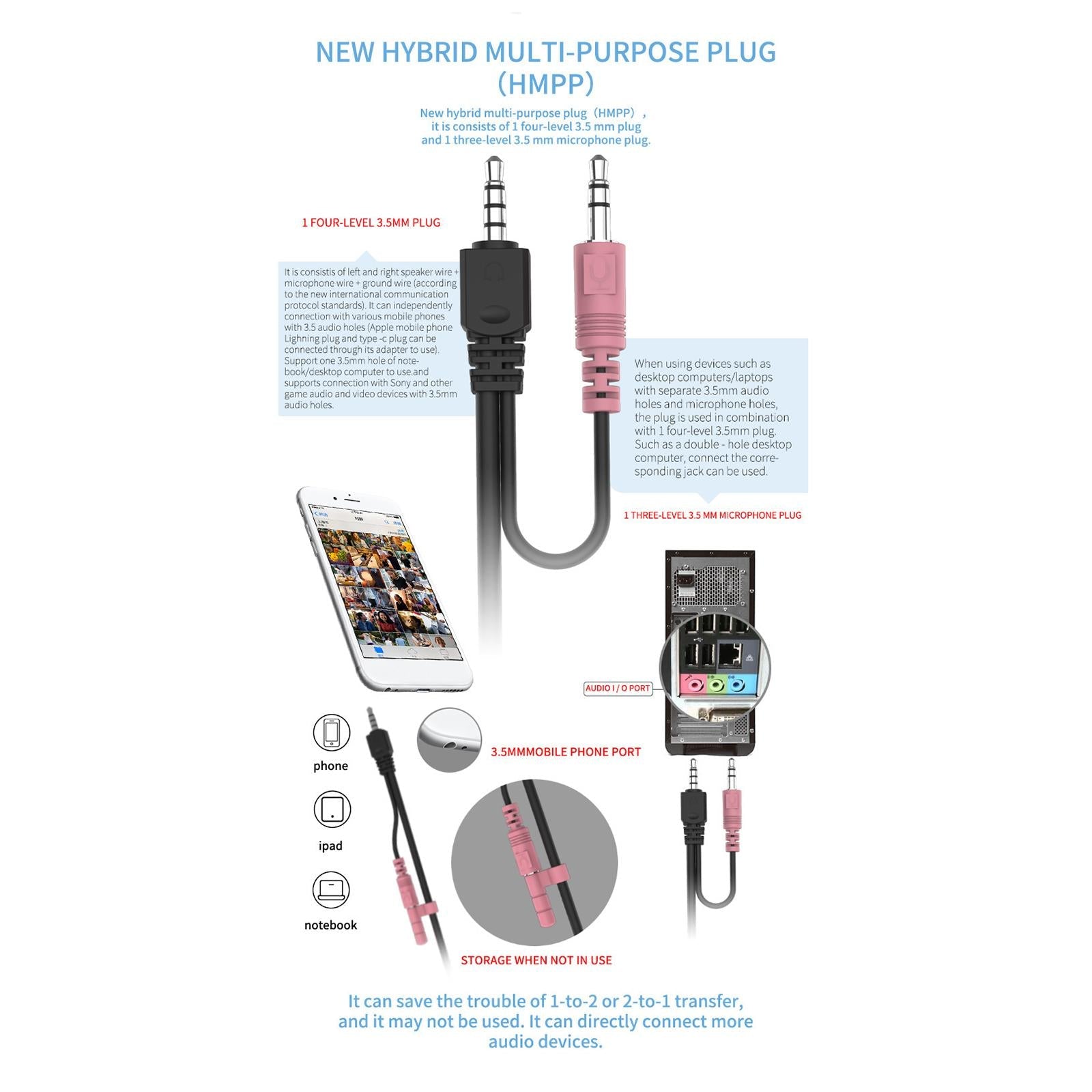 On-Ear Wired 3.5mm Headsets Earphone for Childrens Professional Black