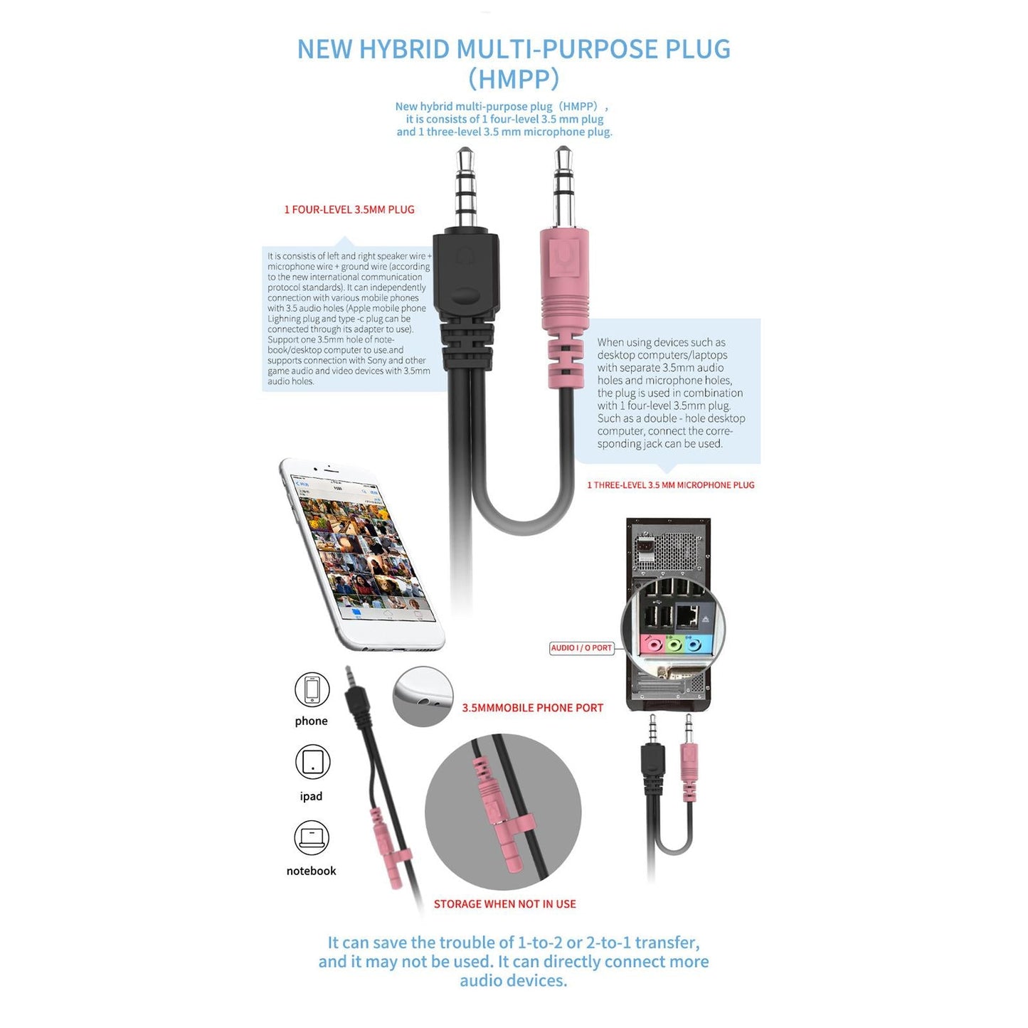 On-Ear Wired 3.5mm Headsets Earphone for Childrens Professional Black