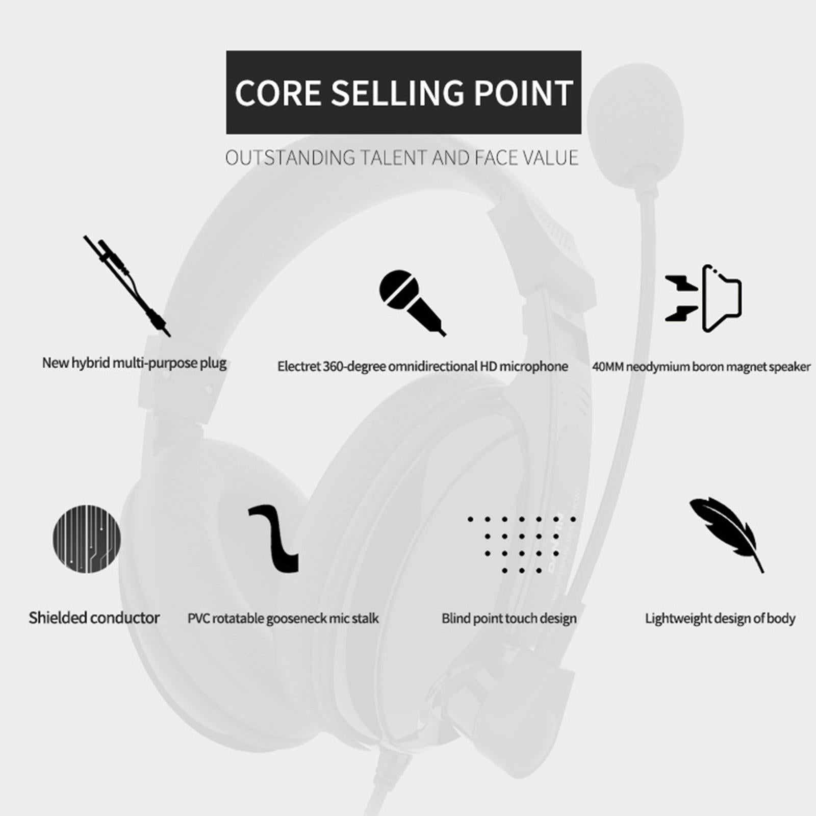 On-Ear Wired 3.5mm Headsets Earphone for Childrens Professional Grey