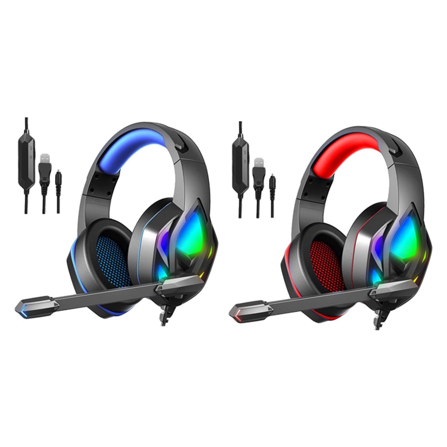 Pro Gaming Headset Stereo Deep Bass 3.5mm for PS4 PS5 Xbox One Switch Adults Blue