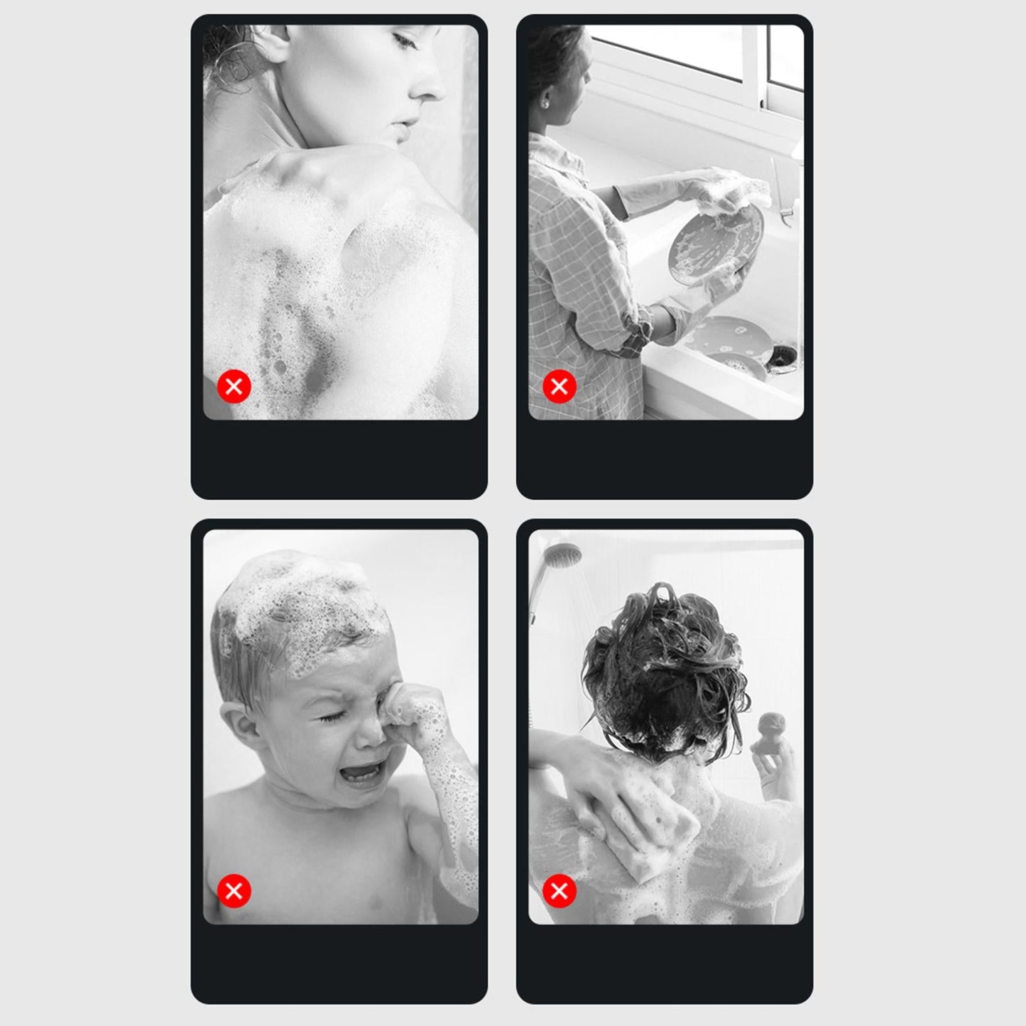 Shower Tablet Holder Waterproof Anti-Fog Phone Case  White Non Rotatable