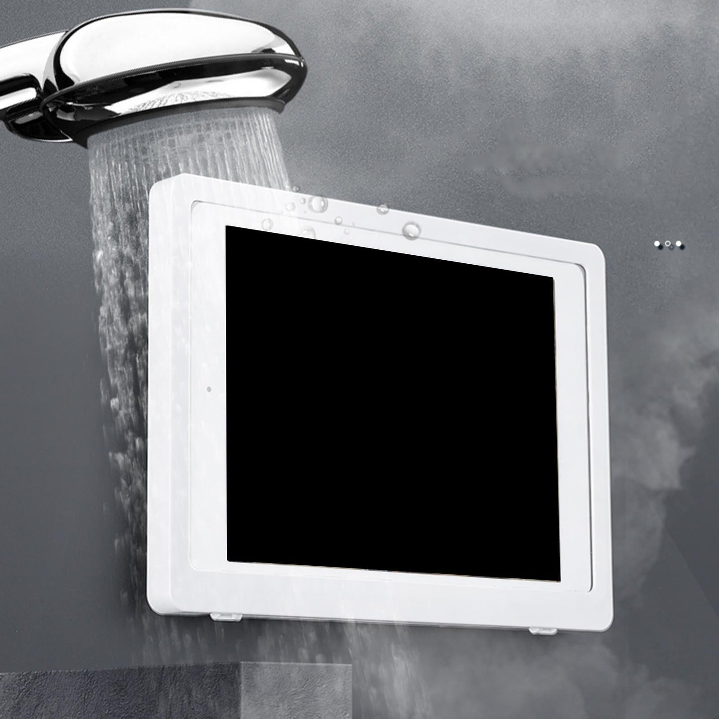 Shower Tablet Holder Waterproof Anti-Fog Phone Case  White Rotatable