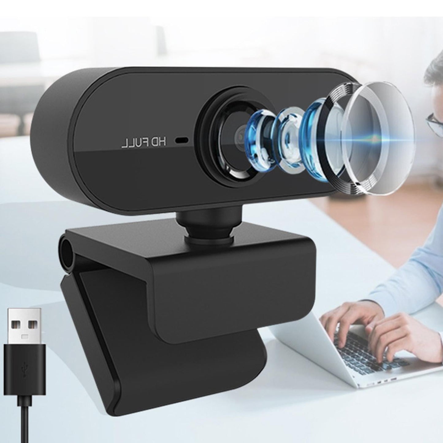 Smart 1080P HD Webcam Autofocus PC Laptop Plug and Play USB for Webcast