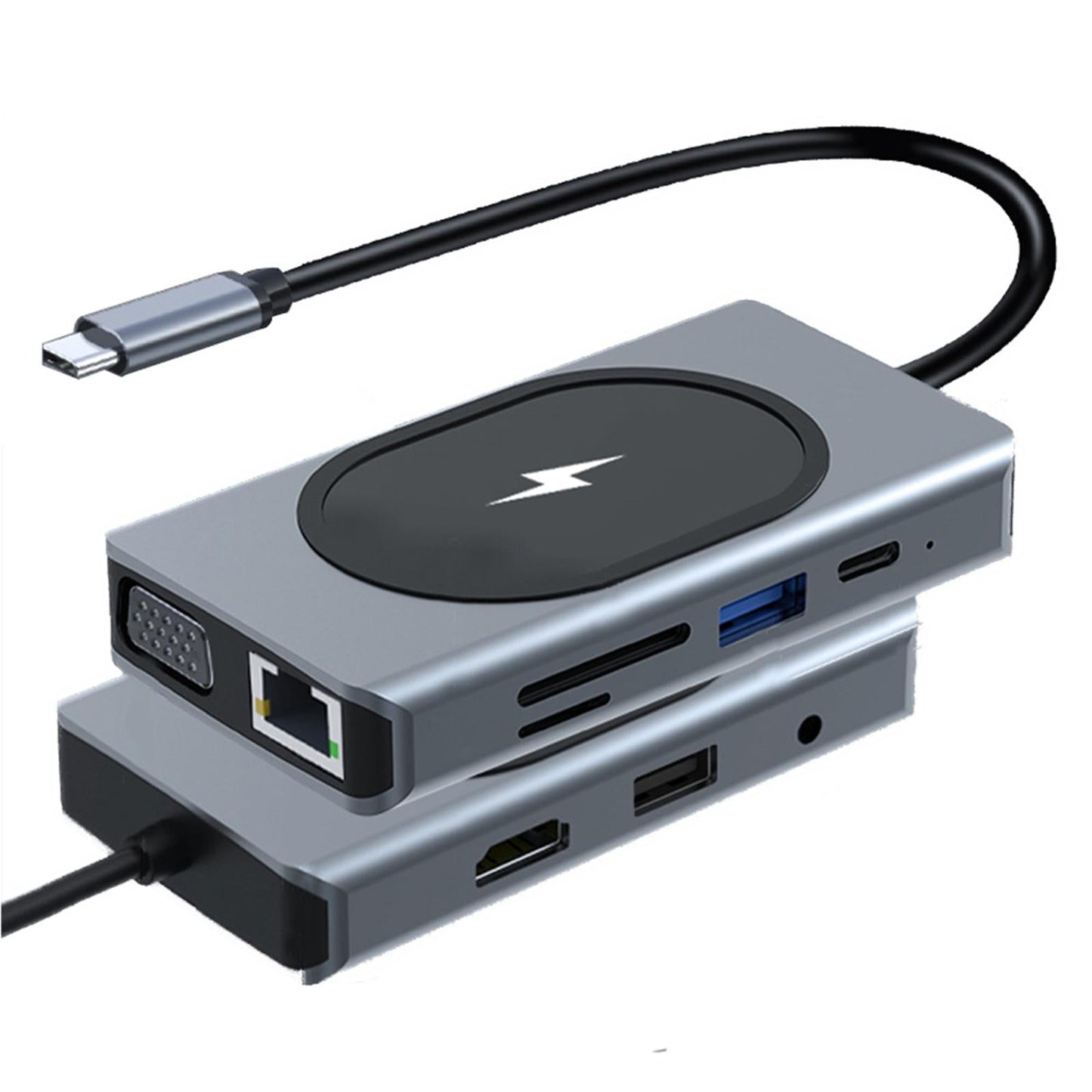 Type-C Docking Station HDMI Adapter 100W PD Type-C Data Transfer 3.5mm Audio
