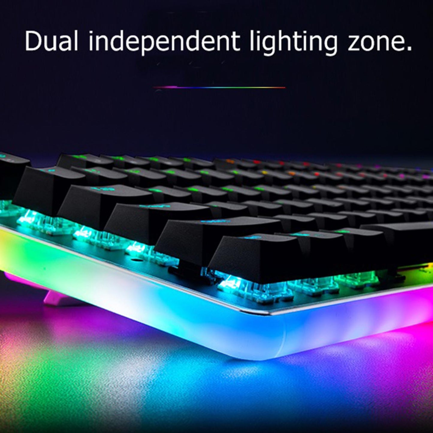 Mechanical Keyboard USB Wired 108 Keys with RGB Backlight for Computer PC Red Switch Black