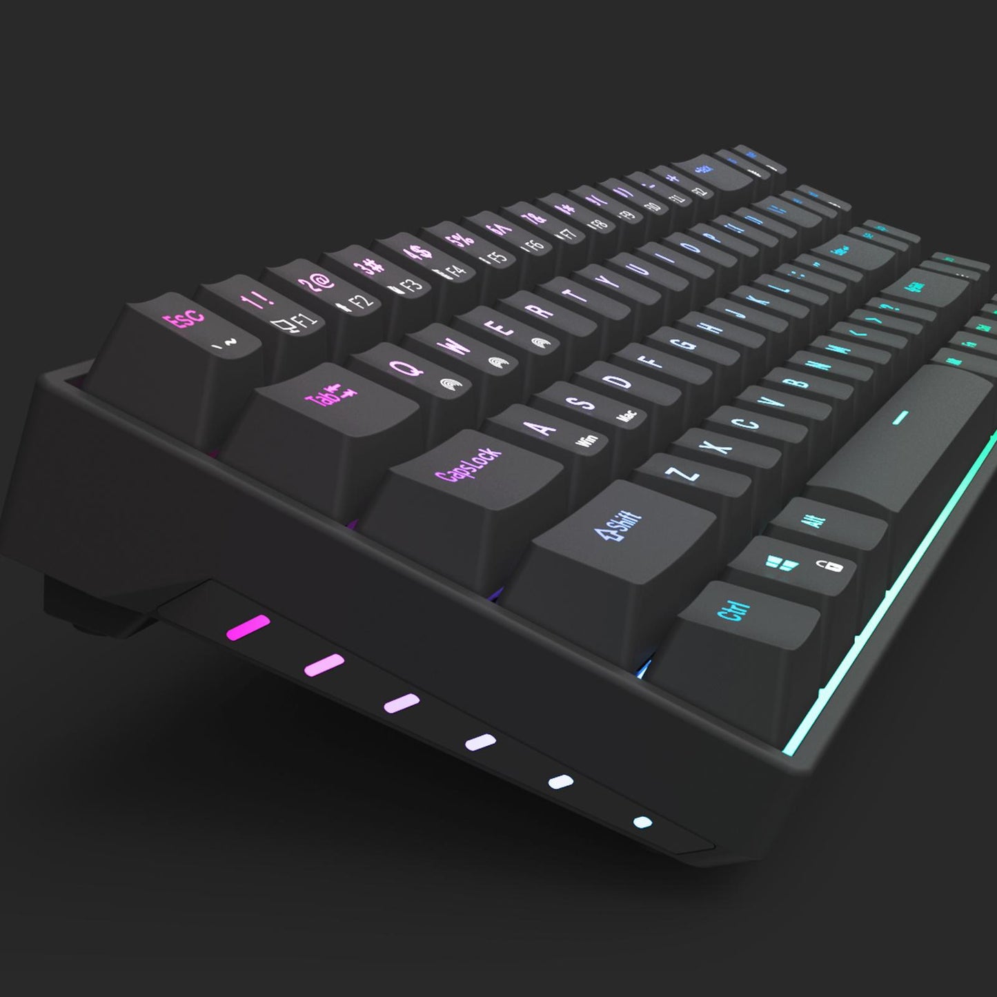 RK71 71 Keys Mechanical Keyboard RGB Backlight for Gamer Black Red Switch