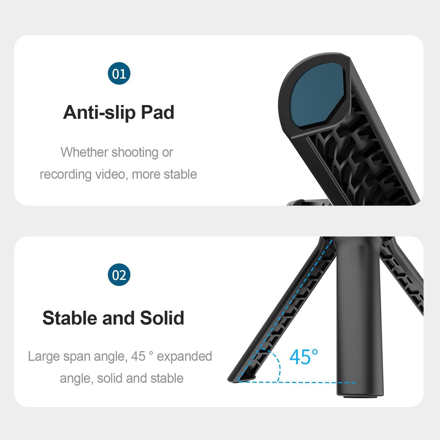 360 Ballhead Selfie Stick Phone Tripod Stand Mount Functional