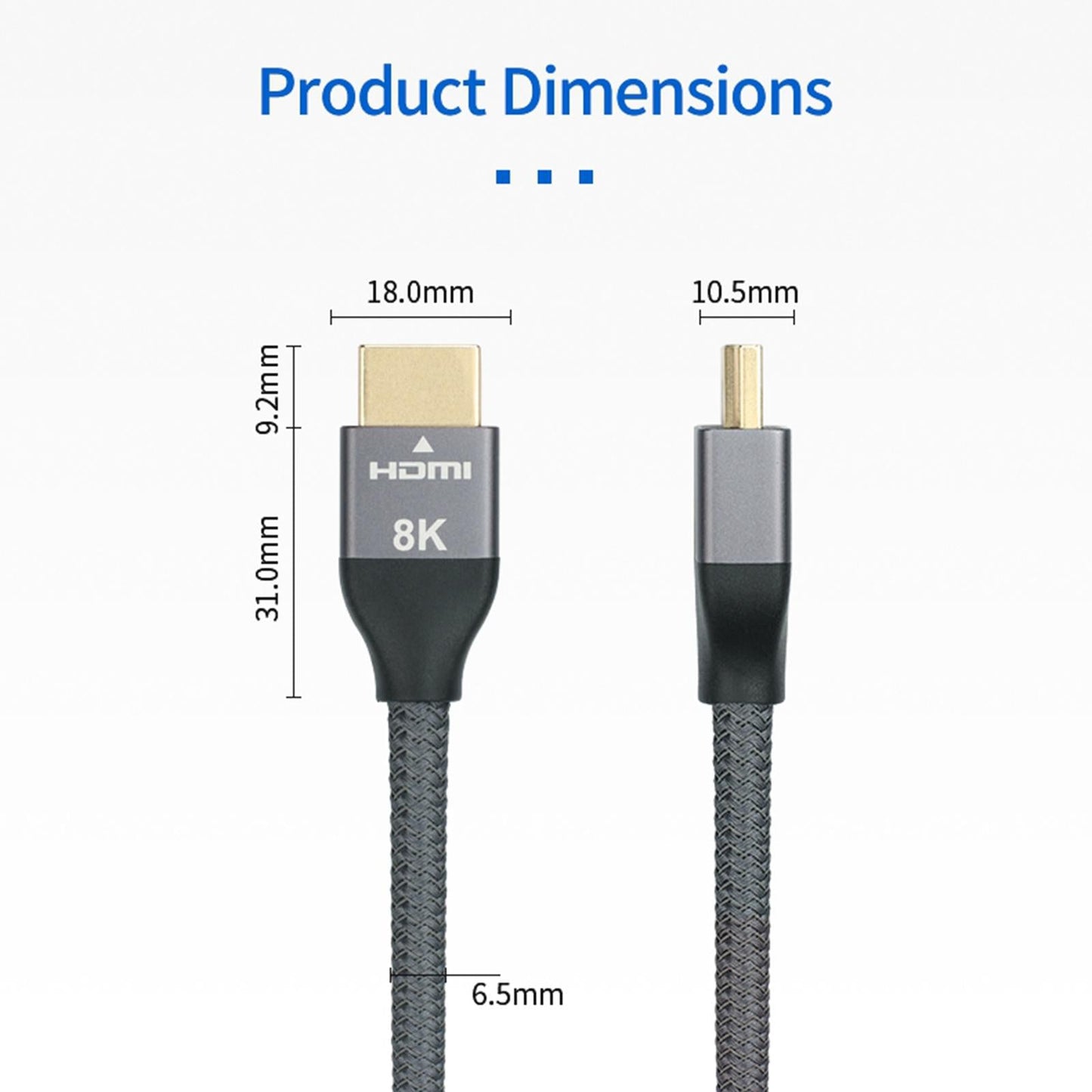 HDMI 2.1 Cable 8K 60Hz 4K 120Hz High Speed Video Cord 2meters