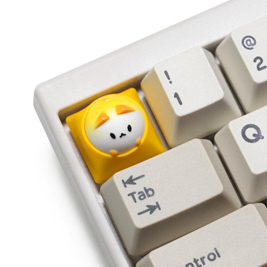 Cat Keycap Resin for DIY Key Custom Gaming Keycaps Kids Gifts Grey White