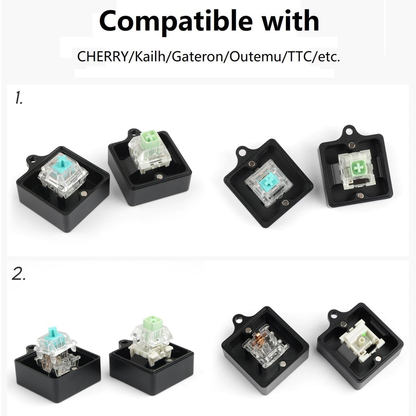 2-in-1 Shaft Opener Aluminium Alloy Keycaps for MX Switches Shaft silver