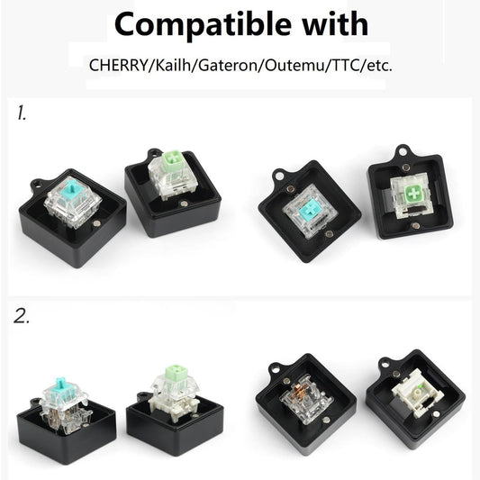 2-in-1 Shaft Opener Aluminium Alloy Keycaps for MX Switches Shaft silver