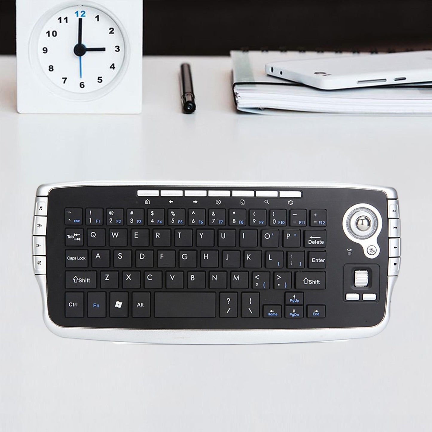 2.4G Wilreless Keyboard 78Keys Slim Multi Function Trackball for PC Computer