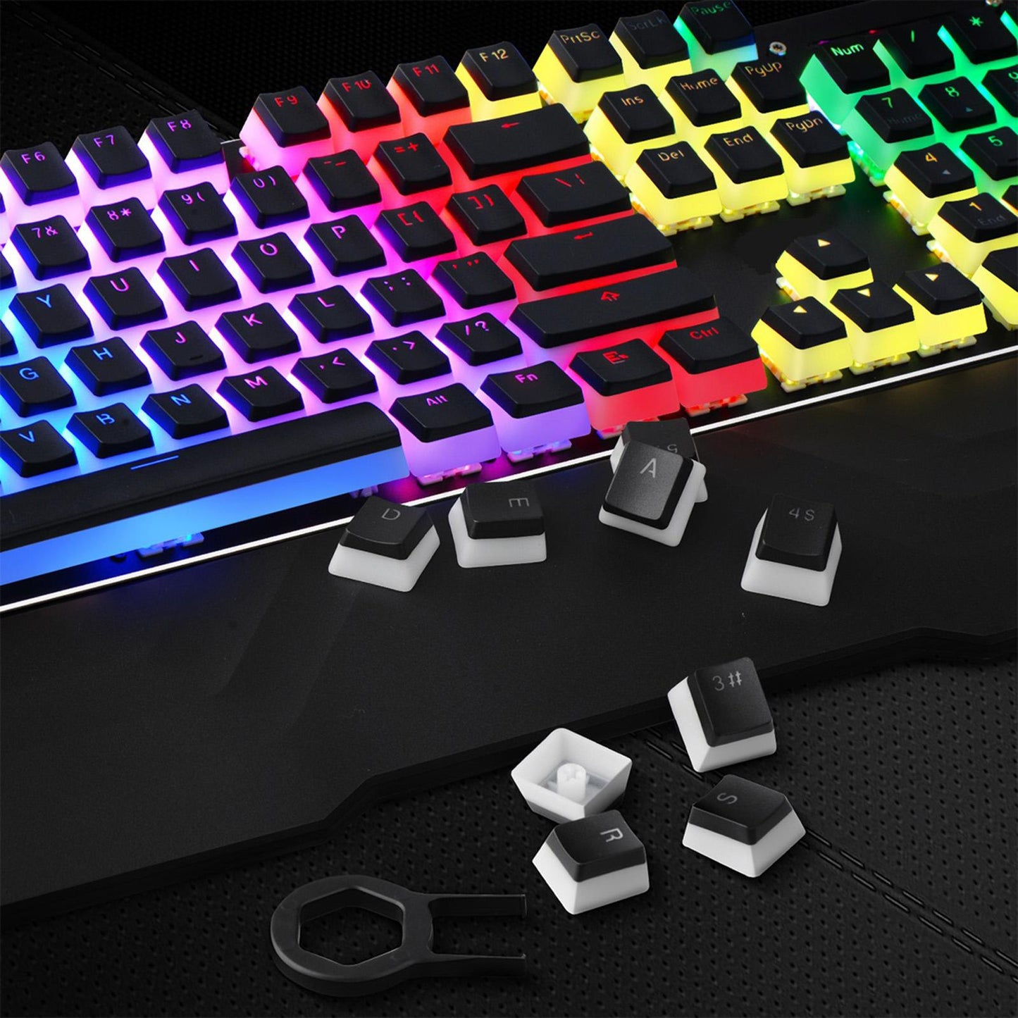 141 Keys Set DIY Black PBT Key Caps Keycaps for MX Mechanical Keyboard